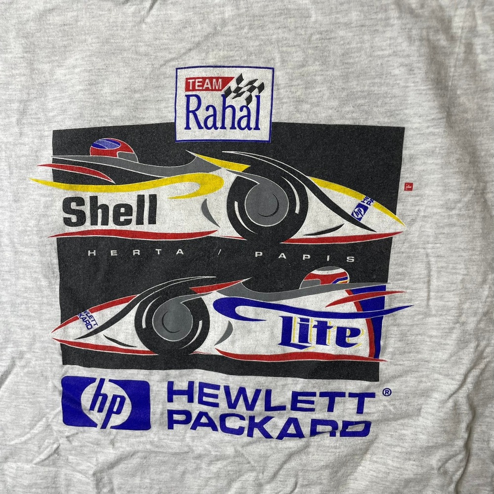 Hanes Team Rahal HP Motorsports T-Shirt Mens XL Vintage Racing Shell Miller Lite